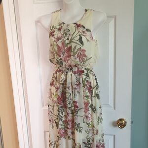 Enfocus Studio Floral Dress - Cream and Pink